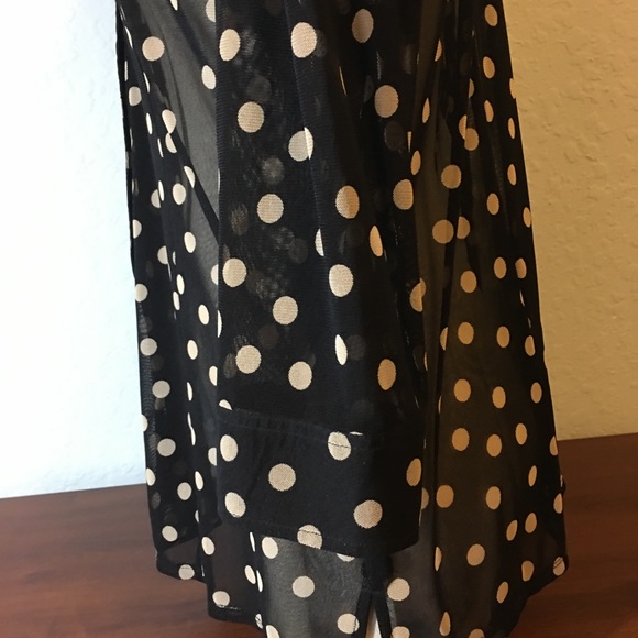 Chico’s Sheer Black Button Down Blouse cream dots - Picture 3 of 6